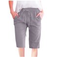 thumbnail image 1 of Timegard Womens Plus Size Shorts Elastic Waisted Drawstring Lightweight Casual Knee Length Shorts with Pockets, 1 of 5