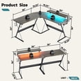 thumbnail image 3 of Bestier 55 inch L-Shaped Gaming Computer Desk with Monitor Stand Home Office Corner Desk, 3 of 5