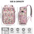 thumbnail image 2 of Small Floral Botanical Pattern Insulated Cooler Backpack, Leakproof Waterproof Lunch Backpack for Spring and Summer Outdoor Activities, 2 of 6