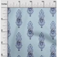 thumbnail image 2 of oneOone Rayon Grayish Blue Fabric Asian Floral Block Sewing Material Print Fabric By The Yard 56 Inch Wide, 2 of 4