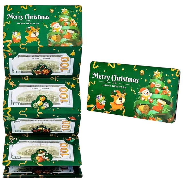 Red Envelope Christmas Green Envelope Money Box with 6 Slots for Cash and Cards - Holiday Gift Storage and Party Surprise 1Pcs Rkxzt