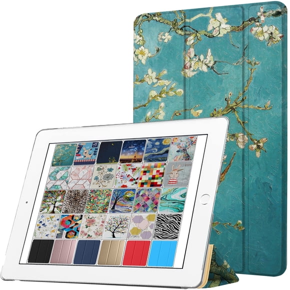 iPad 9.7 5th 6th Gen Air 1st 2nd Gen [iPad 5 6 Air 1 2] A1893 A1822 A1566 A1474 MRJN2LL/A MR7G2LL/A MP2F2LL/A MP2G2LL/A MD785LL/A MD788LL/A MGLW2LL/A Printed PC Clear Flip Back Cover - Blossom