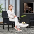thumbnail image 4 of Gymax Set of 4 Arm Chair Guest Chair Home Office w/ Wooden Legs Black, 4 of 10