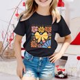 thumbnail image 2 of PMVFHDE T-Shirts Mignons Hauts Basiques pour Fille Hauts pour Fille Hauts Tendance pour Fille T-Shirts pour Fille Mode Garçon et Fille Tendance Décontracté Imprimé Col Rond Ample Manches Courtes T-Shirt Haut Noir, 3-4 Ans, 2 of 4
