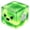 Green#002, variant on Ghost Cube Stress Ball Squishable Soft Slow Rebound Sensory Fidget Toy