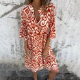 thumbnail image 1 of Ovzne Robes pour Femmes Robe d'Été Mode pour Femmes Décontractée Imprimée à Boutons Robe d'Été à Manches Courtes à Col en V Robe de Printemps à Manches Courtes Imprimée Liquidation, 1 of 7