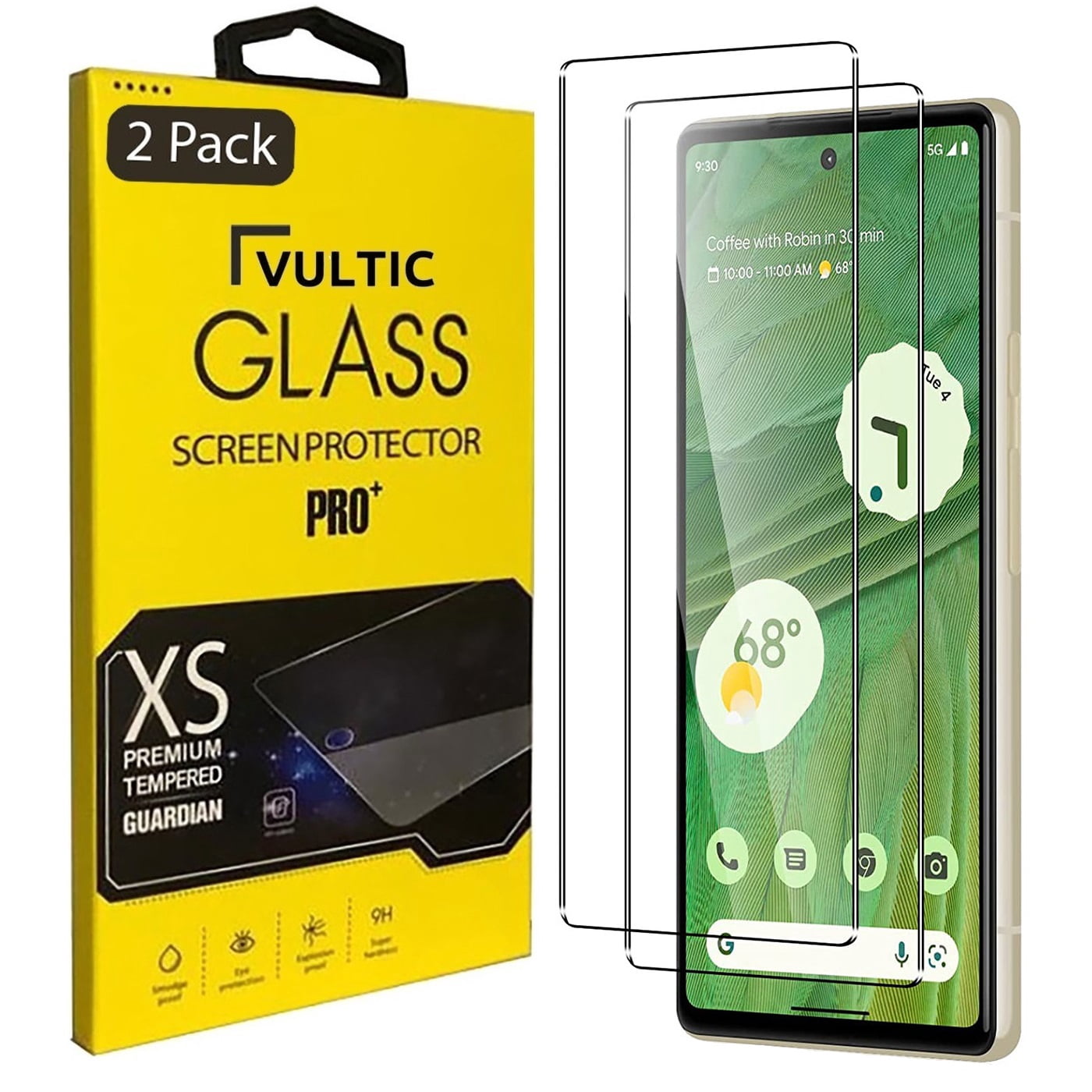 Vultic [2 Pack] Screen Protector for Google Pixel 7 [Case Friendly], Tempered Glass Film Cover