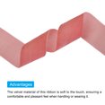 thumbnail image 3 of Unique Bargains Velvet Ribbon 1 1/2 Inch x 25 Yard Single Face Spool Silky DIY Crafts Gift Wrapping Bow Decoration Deep Pink, 3 of 5