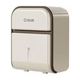 thumbnail image 2 of Vrorvz Wall Mounted Tissue Organizer with Double Layer Storage Shelf and Cell Phone Holder No Punch Waterproof Toilet Paper Dispenser Multi Function Bathroom Organizer for Home and Public Spaces, 2 of 6