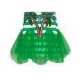 thumbnail image 4 of Girls Dress Green Coconut Tree Stripe Drop Waist Tutu 5 Years, 4 of 6