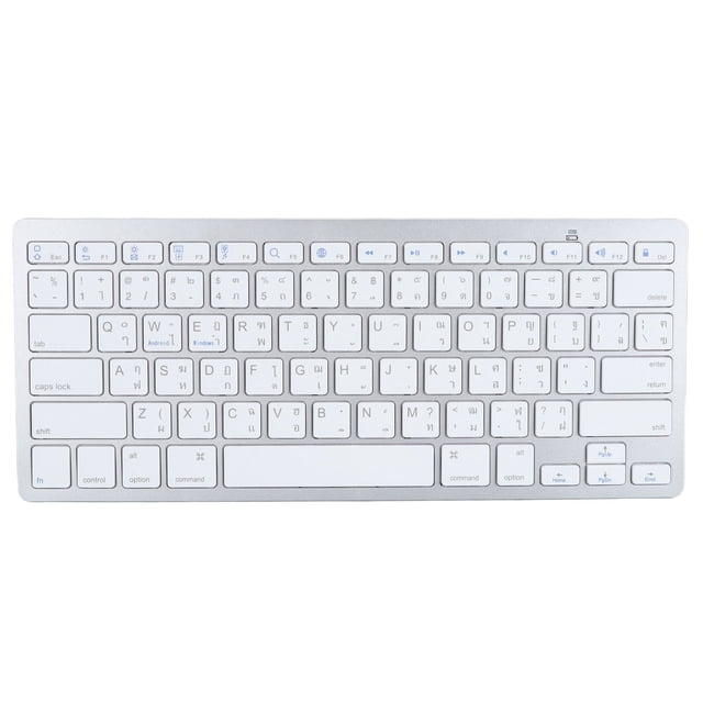 Clavier Bilingue Super Mince Sans Fil Clavier Confortable pour PC Portable Tablette Convivial Design Ergonomique Argent