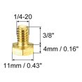 thumbnail image 2 of Unique Bargains Brass Hex Bolts, 1/4-20x3/8' 5 Pack Fully Thread Grade 4.8 Machine Screws, 2 of 4