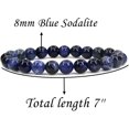 thumbnail image 2 of Bracelet Extensible Unisexe en Perles Rondes de 8 mm en Sodalite Bleue Naturelle, 2 of 5