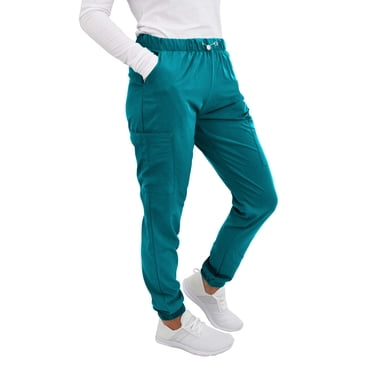 Green Town Pantalon de Sarrau Jogger pour Femmes, Poches Cargo, Tissu Extensible, Vert