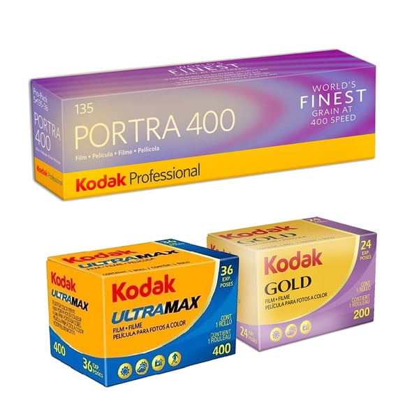 Kodak GOLD 200 Film Négatif Couleur 35 mm Rouleau Film, 24 Expositions + Kodak Professional Portra 400 Film Négatif Couleur (35 mm Rouleau Film, 36 Expositions, Lot de 5) + Kodak Ultramax 400 35 mm Film, 36 Expositions