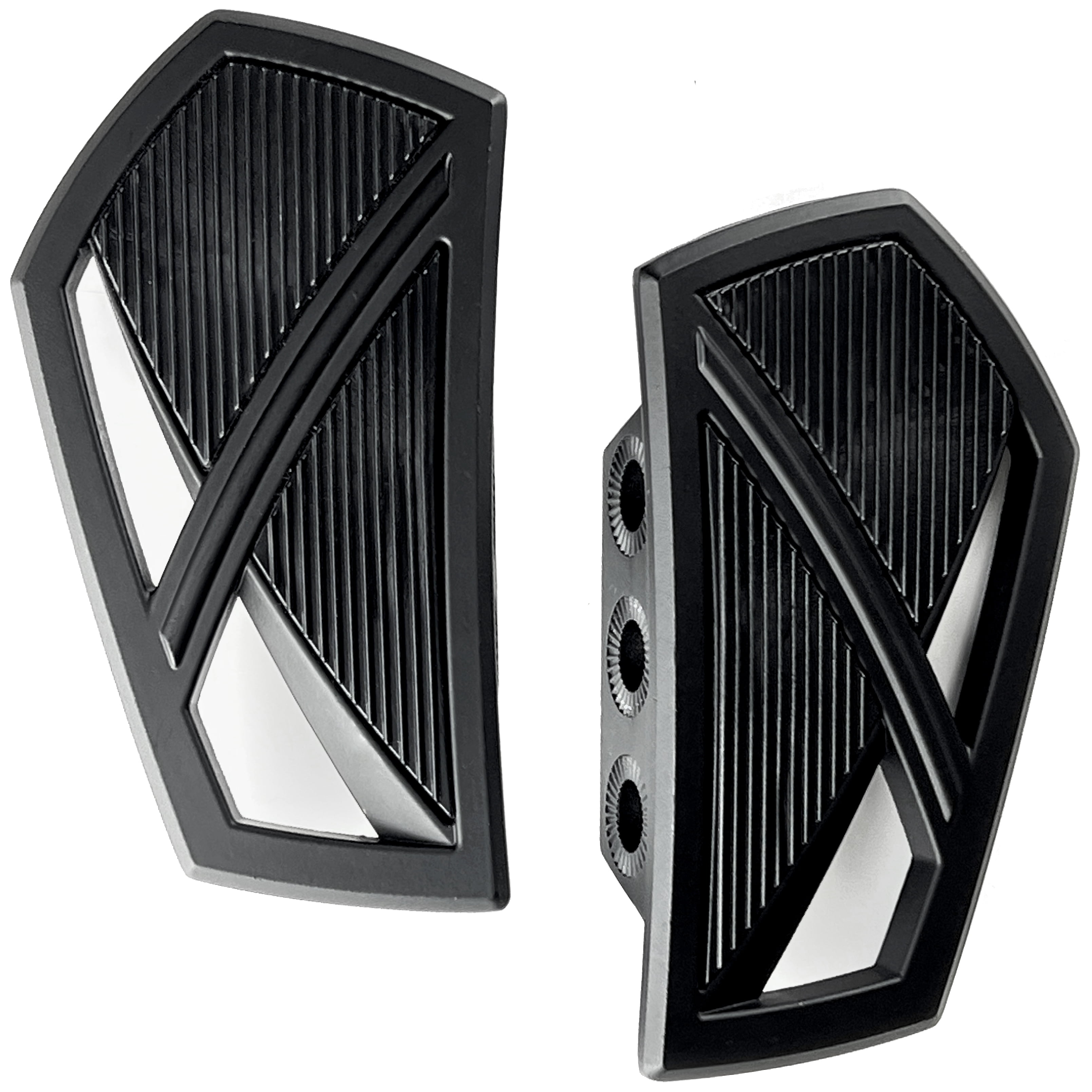Krator Motorcycle Mini Floorboards, Compatible With Harley Davidson Models, 360 Degree Adjustable, Black, Harley Foot Pegs, Front Rider Rear Passenger Footboards, Motorcycle Accessories