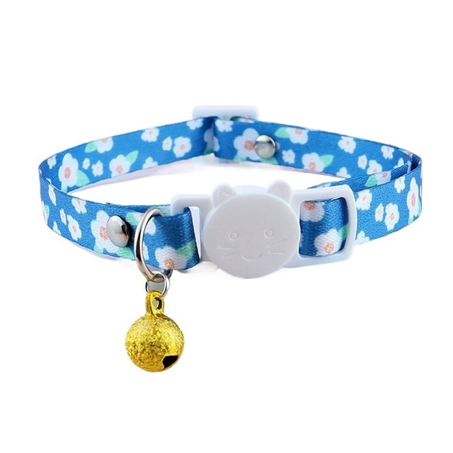 Personalized detachable cat collar with bell, safe quick release kitten collar