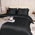 thumbnail image 2 of Unique Bargains Ensemble de Housse de Couette en Satin 3 Pcs et Ensemble de Taies d'Oreiller, 2 of 9