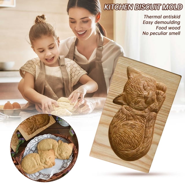 Iodue Biscuit Moulds DIY Baking Moulds Wooden Cookie Cookie Moulds Embossing Craft Decorative Baking Tools For Christmas Thanksgiving Christmas Kitchen
