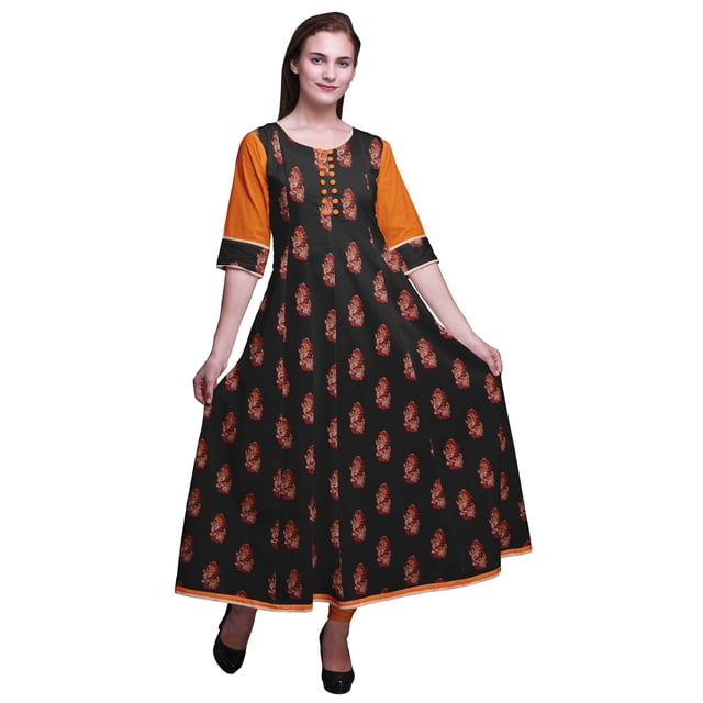 Bimba Anarkali Kurta Imprimée Longue Robe Maxi IndianKurtisFor Femmes Tenue de Fête