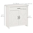 thumbnail image 3 of HOMCOM Farmhouse Sideboard, Buffet Cabinet with Barn Door, Distressed White, 3 of 10