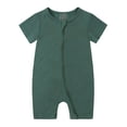 thumbnail image 1 of MIASHUI Baby Short Sleeve Rompers Girls Boys Zipper Jumpsuit Pajamas,Dark Green,3-6 Months, 1 of 2