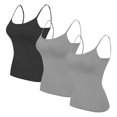 thumbnail image 1 of Timegard Plus Size Tank Tops for Women 3pc Spaghetti Strap Camis Slim Comfy Solid Color Sleeveless Top, 1 of 2
