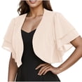 thumbnail image 1 of cfhntfmh Cardigan for Women Soft Chiffon Open Front Cropped Tops Fashion Layered Short Sleeve Loose Cardigans, 1 of 6