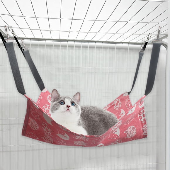 EGNMCR Décoration pour la Maison, Décoration de Chambre, Hamacs Suspendus Réversibles pour Animaux, Hamacs de Cage pour Animaux Doux et Respirants avec Sangles et Crochets en Métal, Lit Suspendu Double Face pour Chats, Petits Chiens, Lapins, Hamac en Polyester