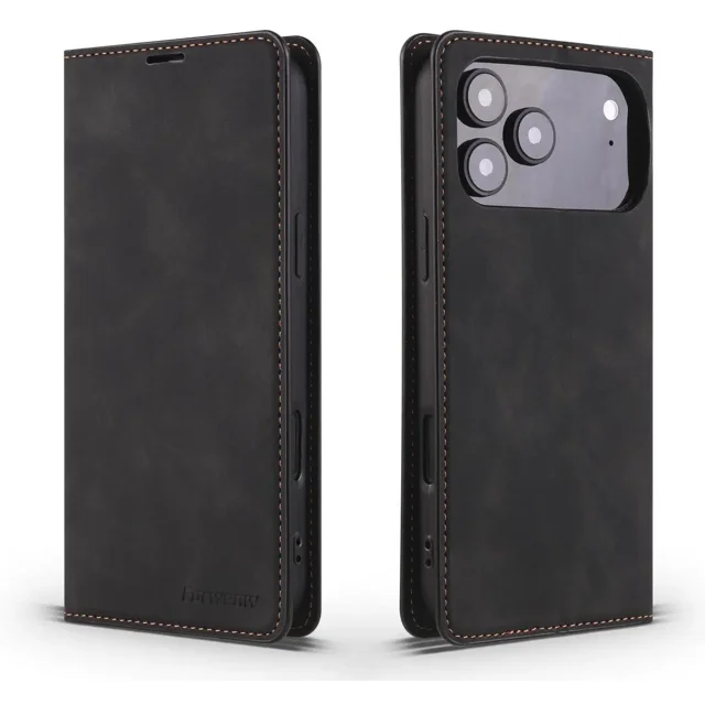 Protective Case for iPhone 17 Pro Max Phone Cover with Card Holder Stand, Shockproof Flip Wallet Cover