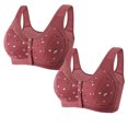 thumbnail image 1 of Timegard 2pc Bras for Women Plus Size Comfy Convenient Front Closure Bras Full Coverage Seniors Bralette, 1 of 6