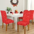 thumbnail image 3 of Merry Christmas Chair Covers for Dining Room Set of 4, Red Xmas Stretch Dining Chair Cover 4 Pieces, Washable Kitchen Chair Slipcovers 4 Pack, Removable Seat Protector for Christmas Decor, 3 of 4