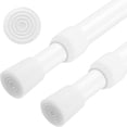 thumbnail image 1 of HLONK 2 Pack Curtain Rod Adjustable 24-43 Inches，5/8” Diameter， White，Small Short Expandable Spring Loaded Tension Rods For Window  Bathroom  Cupboard Kitchen, 1 of 6