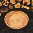 thumbnail image 2 of Thinsony Wicker Woven Round Snack Fruit Bowl Rattan Food Organizer Tray 20x3cm 1Set, 2 of 5