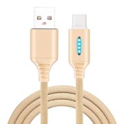 Yannianjz Smart Auto Cut-off Charging Cable, Fast Charging Nylon Braided USB-C Cable, Intelligent Power Off Phone Charger for Type-C Devices, Smartphones, Tablets