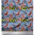 thumbnail image 1 of Soimoi Grey Rayon Fabric Colorful Butterfly Fabric Prints By Yard 42 Inch Wide, 1 of 5