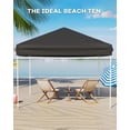thumbnail image 1 of Tente à Auvent Escamotable Robuste 10x10 Pi – Pare-Soleil Extérieur, 3 Hauteurs Réglables, Cadre Robuste, 4 Sacs de Sable, 8 Piquets, 4 Cordes Rigides, Sac de Transport, pour Patio, Camping, Fêtes, Événements – Noir, 1 of 7
