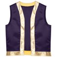 thumbnail image 3 of vastwit Mens Halloween Toad Vest Costumes Open Front Shiny Trim Waistcoat Cartoon Captain Cosplay Outfits Purple XL, 3 of 6