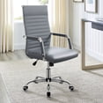 thumbnail image 4 of Homall Office PU Leather Chair with Lumbar Support and Armrest, Ergonomic Conference Chair, Gray, 4 of 7