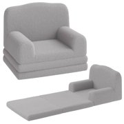 QinaQin Children's Sofa Chair, Convertible Toddler Sofa with Removable and Washable Fleece Cover, Comfortable Crown-Shaped Children's Reading Chair, Foldable Sofa Bed, Suitable for Playrooms