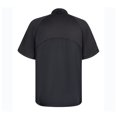 thumbnail image 2 of TOPTIE Veste de Chef à Manches Courtes Noire avec Fermeture Éclair Latérale Uniforme de Chef avec Maille, 2 of 8
