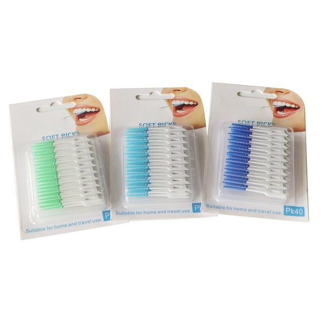 40pcs Interdental Between Teeth Floss Brush Elastic Massage Gum Toothpick Oral Hygiene Care;40pcs Interdental Between Teeth Floss Brush Elastic Massage Gum Toothpick