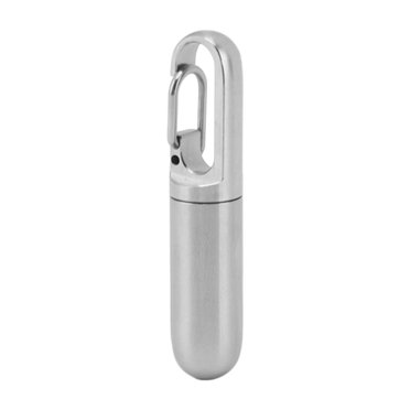 Keychain Pill Holder, Waterproof Stainless Steel Small Pocket Pill Box Pill Organizer, Professional Sealing Portable Pill Case Travel Pill Container for Outdoor Travel Camping
