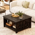 thumbnail image 3 of GUNAITO Lift Top Coffee Table with Storage Cabinet and 2 Compartments for Living Room, Black, 31.5''Hx31.5''W in, 3 of 8