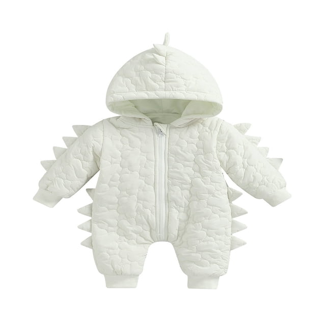 Combinaison Dinosaure pour Bébé à Fermeture Éclair, Tout-Petit, à Manches Longues, à Capuchon, Barboteuse