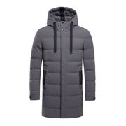 zfhfof Men's Winter Puffer Jacket Thickened Hooded Zip Up Long Coat Waterproof Warm Quilted Padded Jackets with Pockets