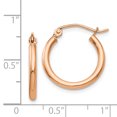 thumbnail image 3 of Boucles d'Oreilles Créoles Légères en Or Rose 14K Polies, 3 of 3