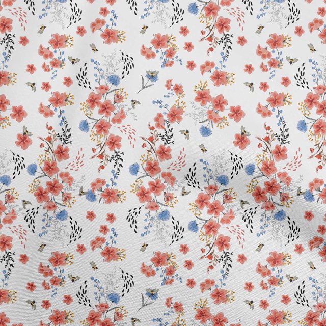 oneOone Rayon Pink Fabric Floral Craft Projects Decor Fabric Printed By The Yard 56 Inch Wide