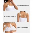 thumbnail image 4 of Charmo Women's Basic Cami Adjustable Spaghetti Strap Built in Bra Tank Top 2 Pack, 4 of 6
