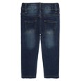 thumbnail image 2 of KIDSCOOL SPACE Little Girls Boys Jeans,Elastic Band Inside Ripped Straight Fit Stretchy Soft Denim Pants,Deep Blue,6-7 Years, 2 of 6